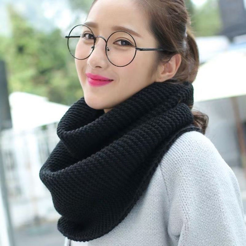 Infinity Scarf Knit - Ciepły, jednolity kolor, szal w formie